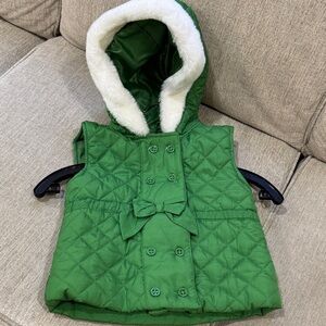 Gymboree Quilted Green Hooded Vest